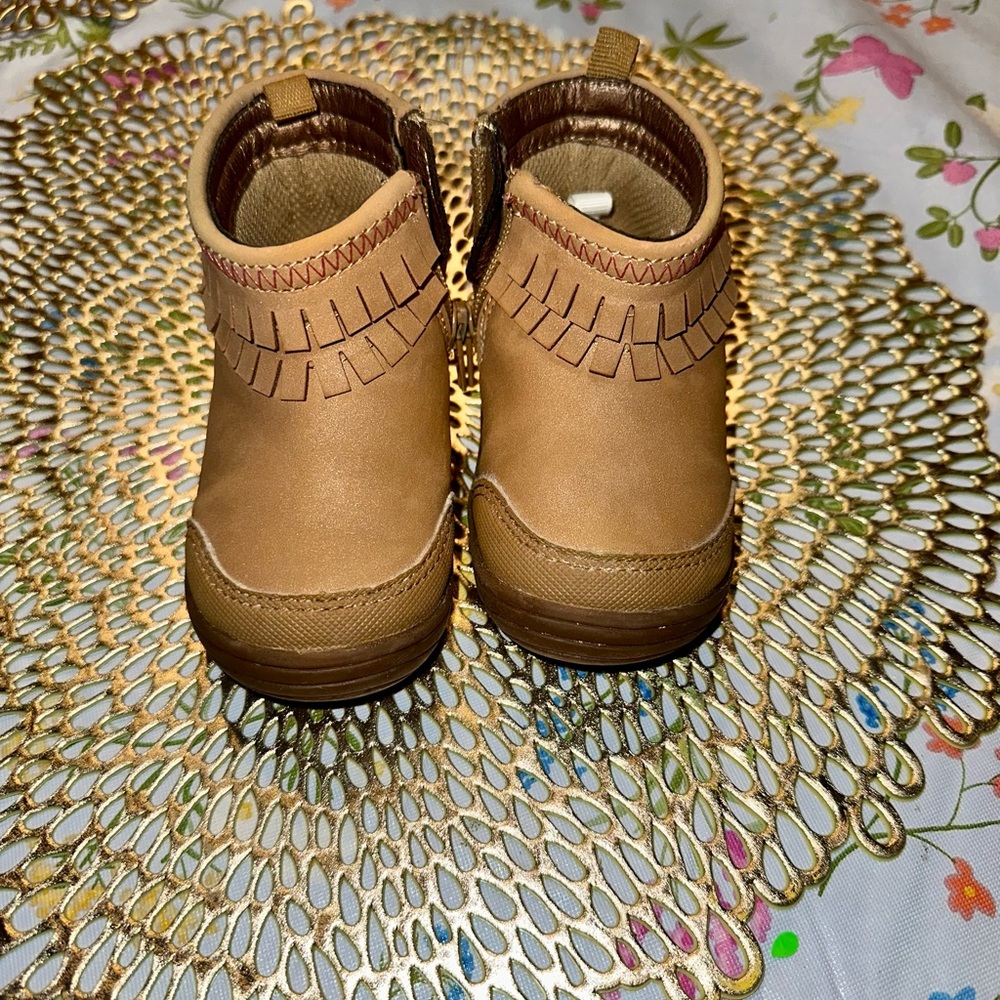 Stride Rite Tan Baby Girl Fringe Boots